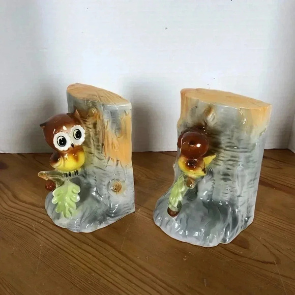 Vintage Giftcraft Anthropomorphic Owl Book Ends - Picture 5 of 12